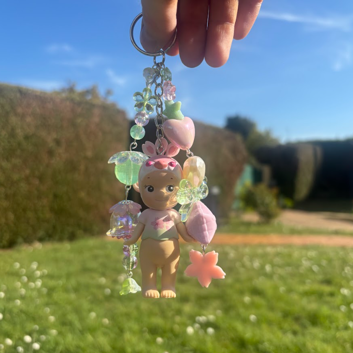Sonny Angel Keychain - Cherry Blossom Peacock (green)