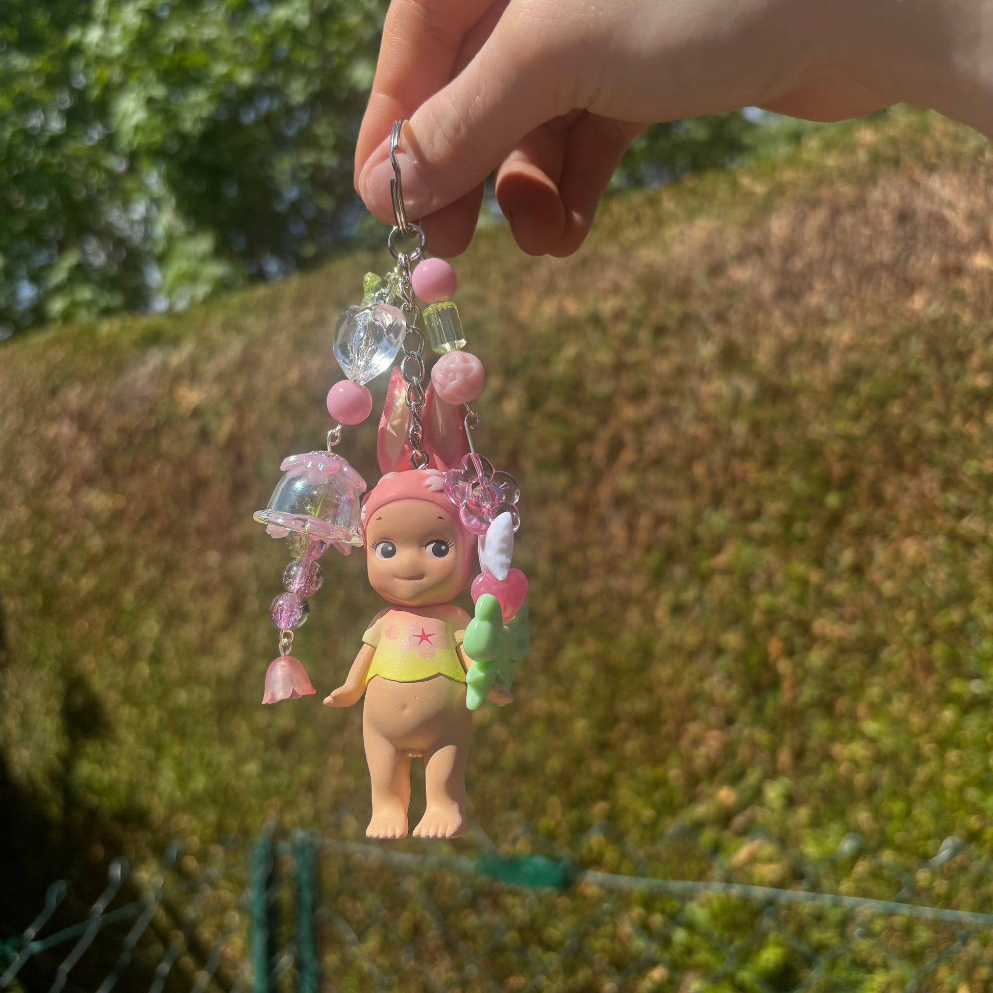 Sonny Angel Keychain - Cherry Blossom Rabbit (green)
