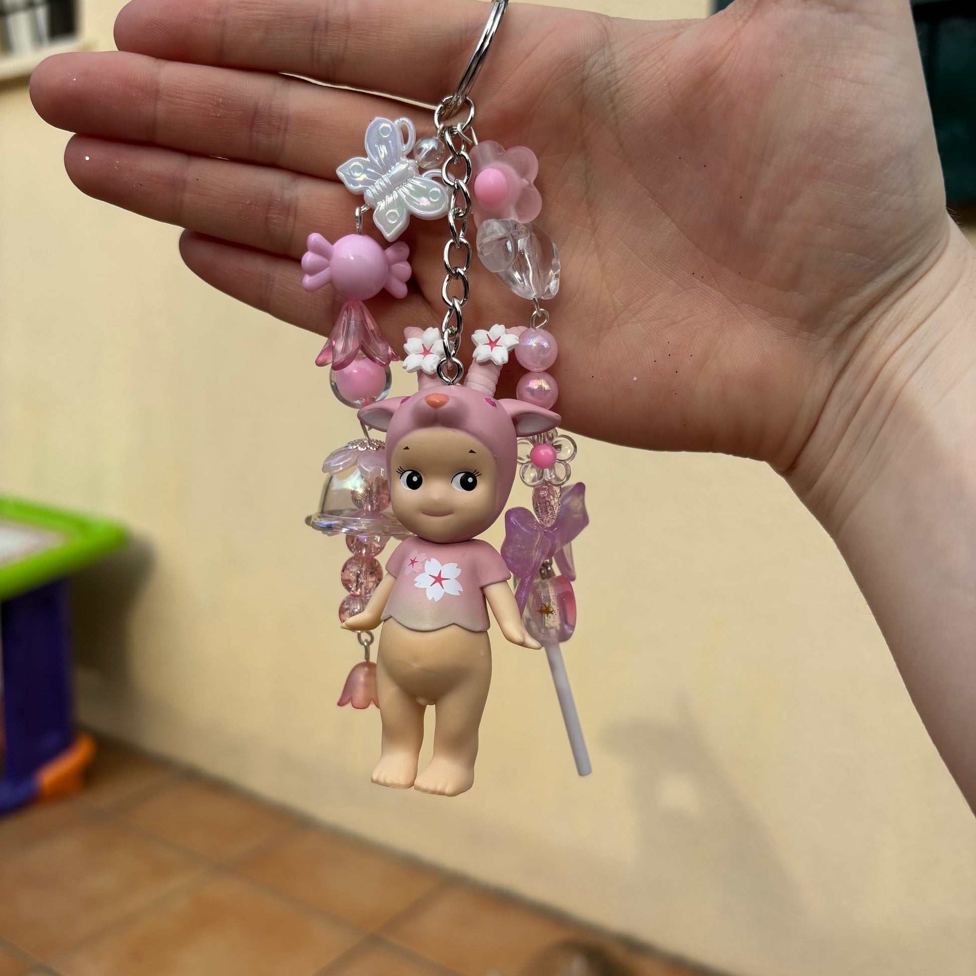 Sonny Angel Keychain - Cherry Blossom Goat